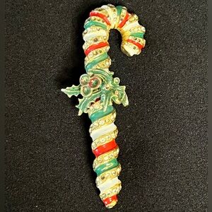 Vintage Christmas Candy Cane Brooch